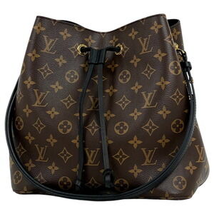 Louis Vuitton Neo Noe Drawstring Shoulder Bag Brown Noir Black